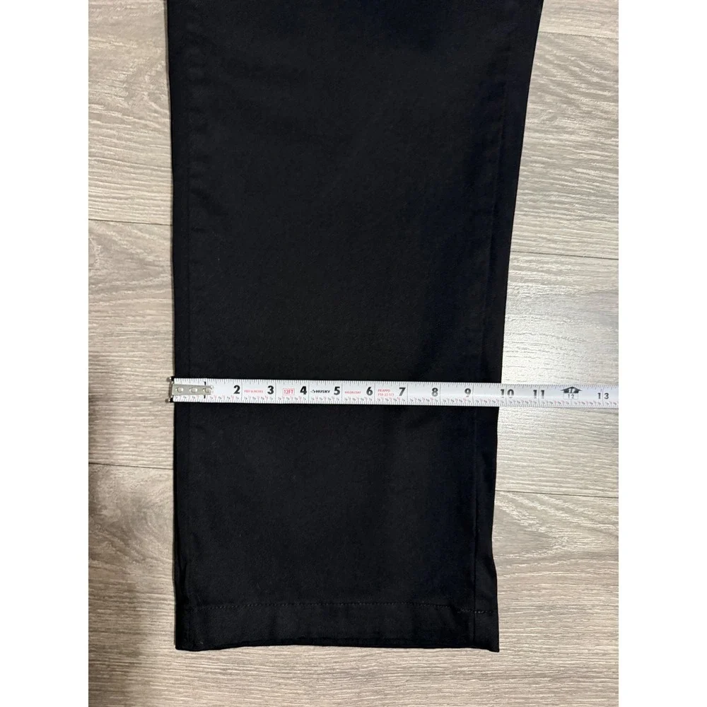 George Mens Chino Pants 42x30 Black Soot Stretch Straight Leg GM09493 Minimalist